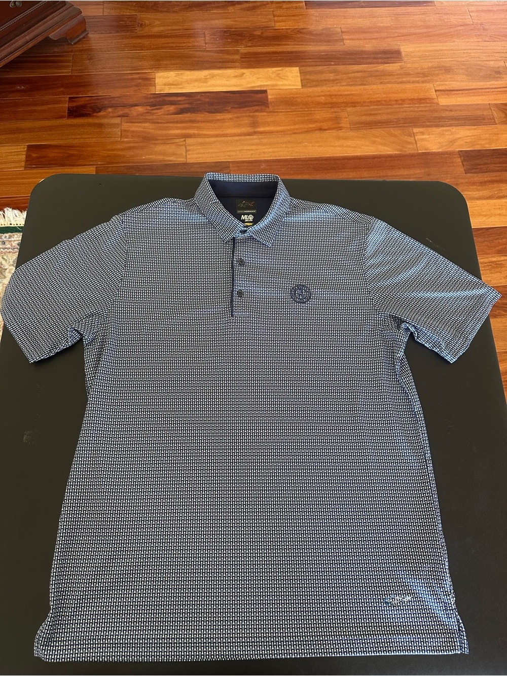 Greg Norman Blue Micro-Pattern Polo Shirt Men’s Large